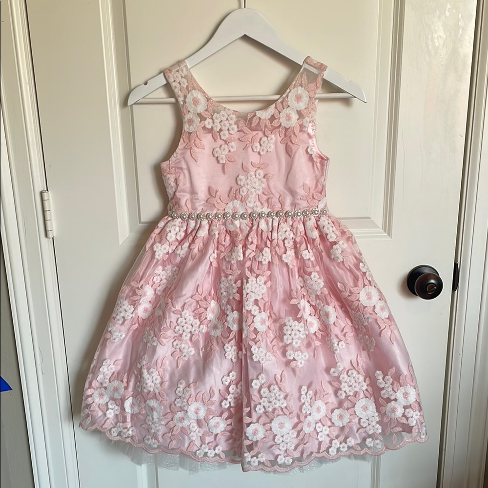 American Princess Size 7 Pink Floral Kids Dress